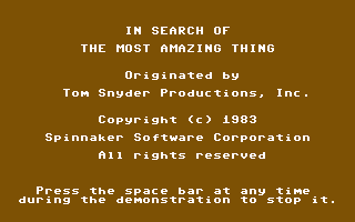 In Search of the Most Amazing Thing screenshot 3 for Commodore 64